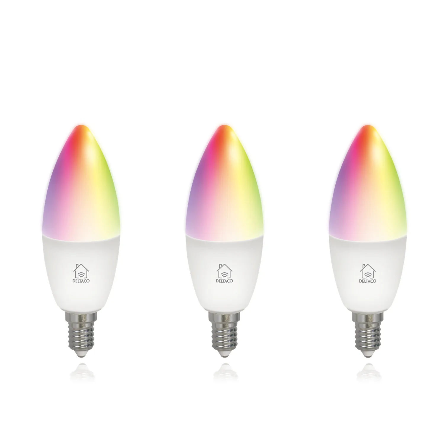 Smart Home E14 LED Kerze, bunt (RGB), 3er Pack