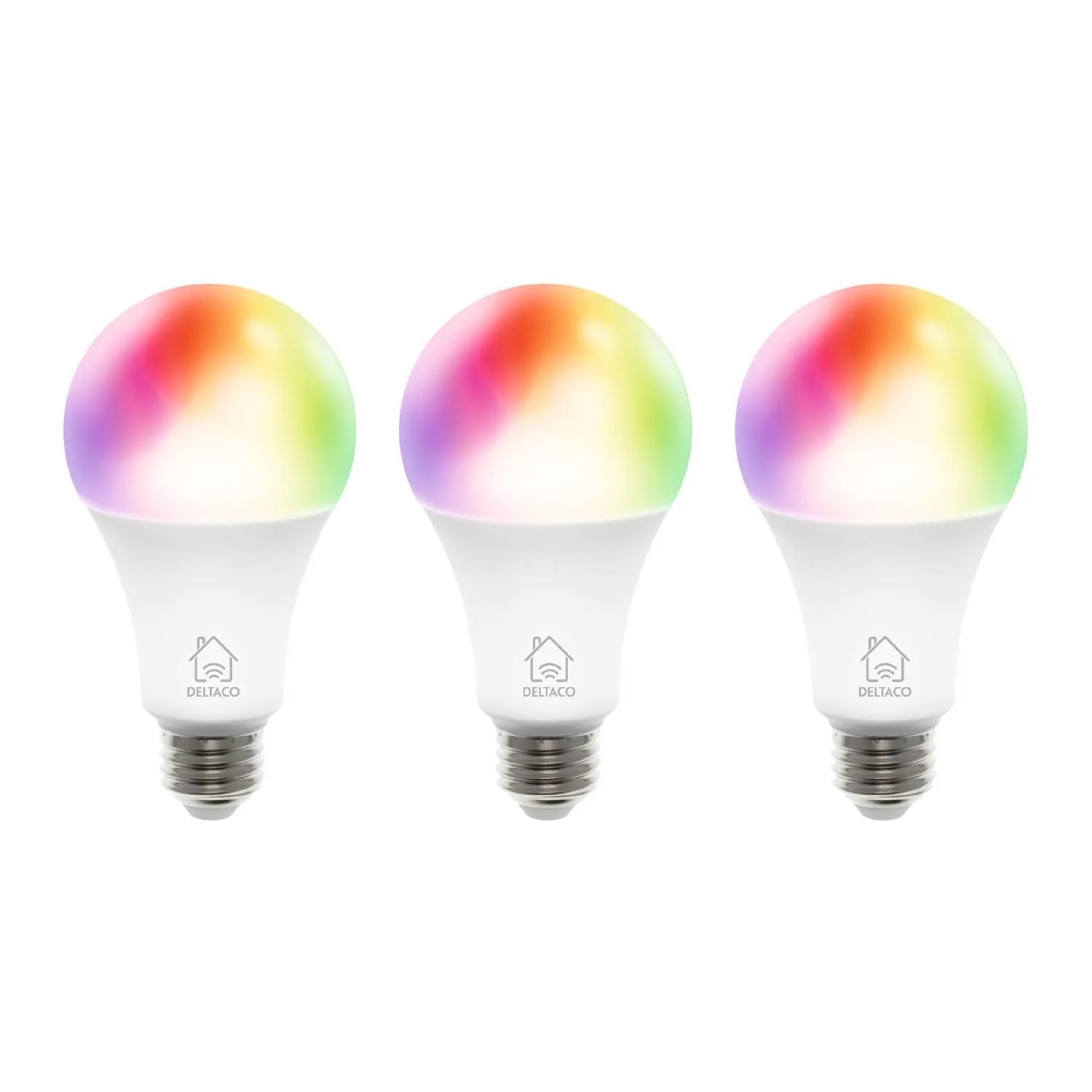 Smart Home E27 LED Birne, bunt (RGB), 3er Pack
