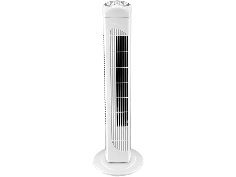 Turmventilator mit 3 Geschwindigkeiten,76 cm Timer, 45 W, weiß