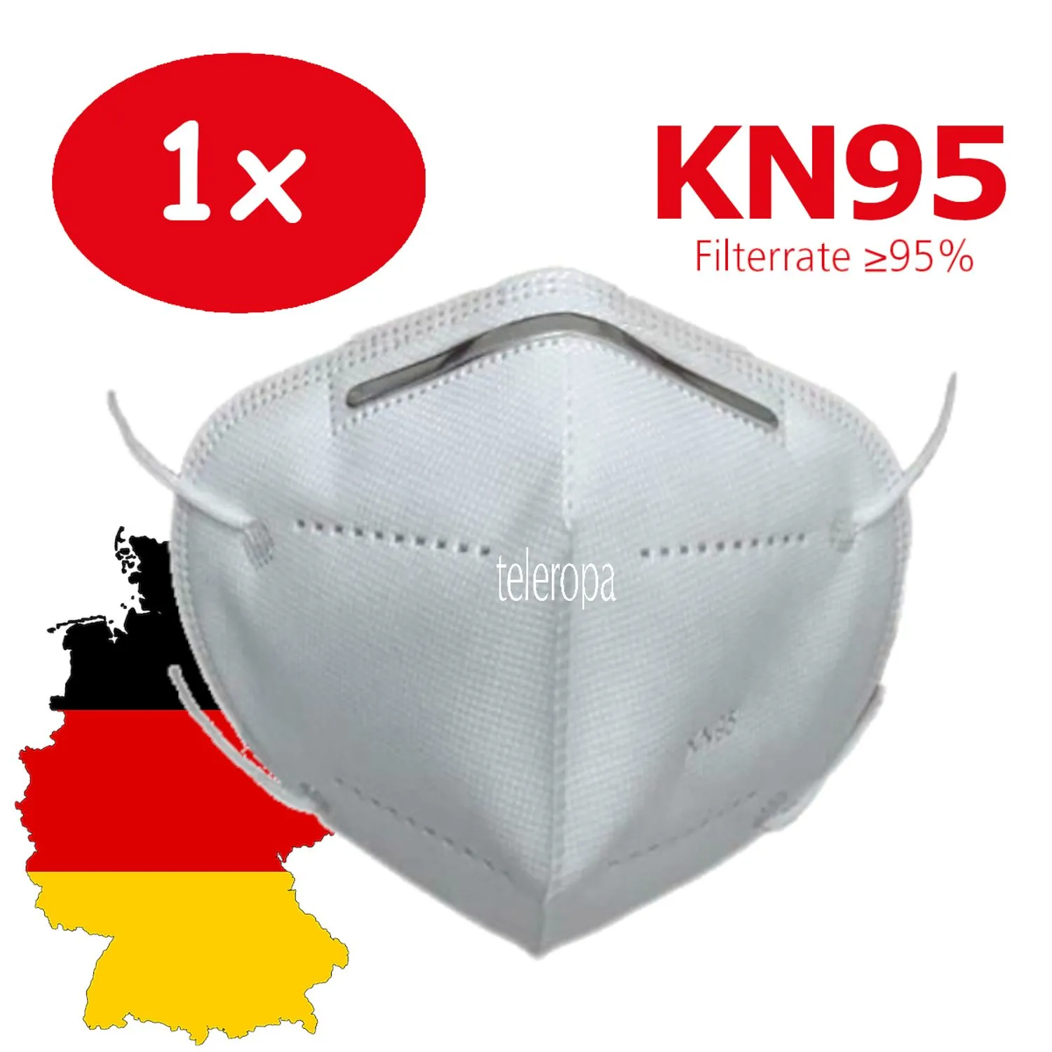 KN95 Gesichtsmaske mit Nasenklammer