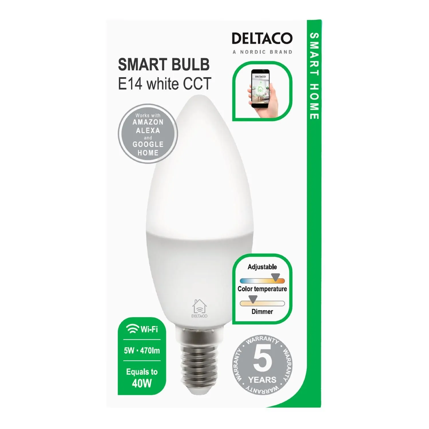 Smart Home E14 LED Kerze, weiß
